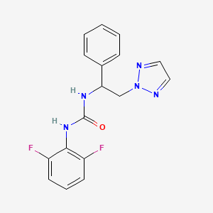 molecular formula C17H15F2N5O B2895239 1-(2,6-difluorophenyl)-3-(1-phenyl-2-(2H-1,2,3-triazol-2-yl)ethyl)urea CAS No. 2320856-31-1