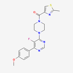 [4-[5-Fluoro-6-(4-methoxyphenyl)pyrimidin-4-yl]piperazin-1-yl]-(2-methyl-1,3-thiazol-4-yl)methanone