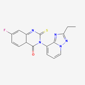 molecular formula C16H12FN5OS B2895256 3-{2-Ethyl-[1,2,4]triazolo[1,5-a]pyridin-8-yl}-7-fluoro-2-sulfanylidene-1,2,3,4-tetrahydroquinazolin-4-one CAS No. 2379994-14-4