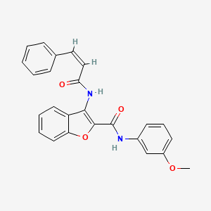 molecular formula C25H20N2O4 B2895257 (Z)-N-(3-甲氧基苯基)-3-(3-苯基丙烯酰胺基)苯并呋喃-2-甲酰胺 CAS No. 887895-15-0
