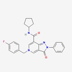 molecular formula C25H23FN4O2 B2895260 N-cyclopentyl-5-(4-fluorobenzyl)-3-oxo-2-phenyl-3,5-dihydro-2H-pyrazolo[4,3-c]pyridine-7-carboxamide CAS No. 921550-99-4