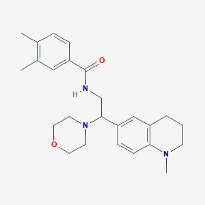 molecular formula C25H33N3O2 B2895263 3,4-dimethyl-N-(2-(1-methyl-1,2,3,4-tetrahydroquinolin-6-yl)-2-morpholinoethyl)benzamide CAS No. 921896-03-9