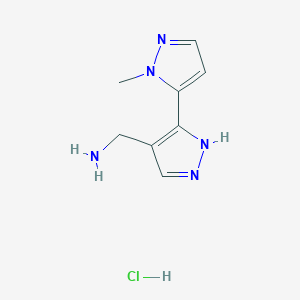[5-(2-Methylpyrazol-3-yl)-1H-pyrazol-4-yl]methanamine;hydrochloride