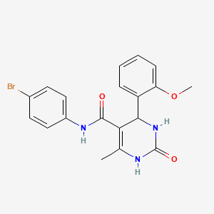 molecular formula C19H18BrN3O3 B2895273 N-(4-溴苯基)-4-(2-甲氧基苯基)-6-甲基-2-氧代-3,4-二氢-1H-嘧啶-5-甲酰胺 CAS No. 736154-22-6