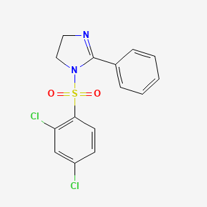molecular formula C15H12Cl2N2O2S B2895275 1-(2,4-dichlorobenzenesulfonyl)-2-phenyl-4,5-dihydro-1H-imidazole CAS No. 1374685-16-1