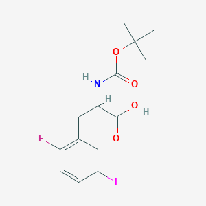 molecular formula C14H17FINO4 B2895276 外消旋-2-叔丁氧羰基氨基-3-(2-氟-5-碘-苯基)-丙酸 CAS No. 1259957-70-4