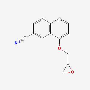 molecular formula C14H11NO2 B2895280 8-(Oxiran-2-ylmethoxy)naphthalene-2-carbonitrile CAS No. 2411201-63-1