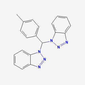 molecular formula C20H16N6 B2895282 1-[1H-1,2,3-Benzotriazol-1-yl(4-methylphenyl)methyl]-1H-1,2,3-benzotriazole CAS No. 111098-80-7