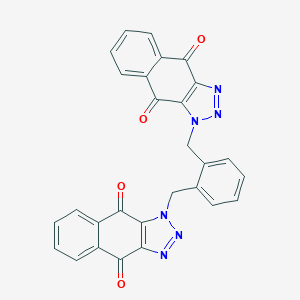 molecular formula C28H16N6O4 B289529 3-[[2-[(4,9-Dioxobenzo[f]benzotriazol-3-yl)methyl]phenyl]methyl]benzo[f]benzotriazole-4,9-dione 