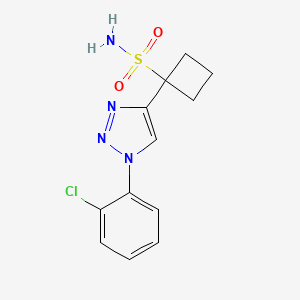 molecular formula C12H13ClN4O2S B2895300 1-[1-(2-Chlorophenyl)triazol-4-yl]cyclobutane-1-sulfonamide CAS No. 2138027-65-1