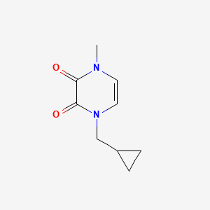 molecular formula C9H12N2O2 B2895306 1-(Cyclopropylmethyl)-4-methylpyrazine-2,3-dione CAS No. 2380177-03-5