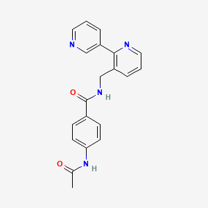 molecular formula C20H18N4O2 B2895315 N-([2,3'-bipyridin]-3-ylmethyl)-4-acetamidobenzamide CAS No. 1904168-21-3