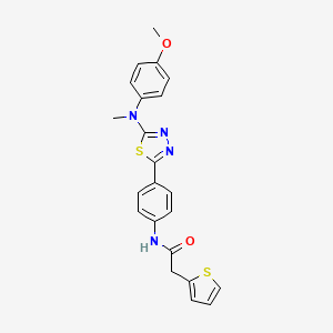 N-(4-(5-((4-methoxyphenyl)(methyl)amino)-1,3,4-thiadiazol-2-yl)phenyl)-2-(thiophen-2-yl)acetamide