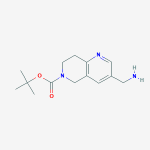 molecular formula C14H21N3O2 B2895322 叔丁基 3-(氨甲基)-7,8-二氢-1,6-萘啶-6(5H)-羧酸酯 CAS No. 1824323-85-4