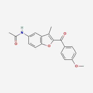 molecular formula C19H17NO4 B2895327 N-[2-(4-methoxybenzoyl)-3-methyl-1-benzofuran-5-yl]acetamide CAS No. 921070-60-2