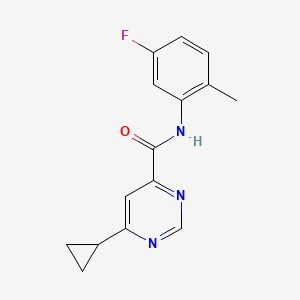 molecular formula C15H14FN3O B2895328 6-Cyclopropyl-N-(5-fluoro-2-methylphenyl)pyrimidine-4-carboxamide CAS No. 2415501-61-8