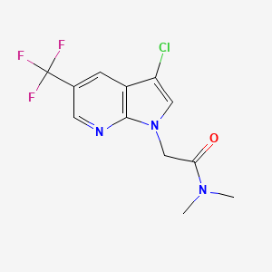 molecular formula C12H11ClF3N3O B2895333 2-[3-chloro-5-(trifluoromethyl)-1H-pyrrolo[2,3-b]pyridin-1-yl]-N,N-dimethylacetamide CAS No. 2061726-51-8
