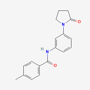 molecular formula C18H18N2O2 B2895336 4-methyl-N-[3-(2-oxopyrrolidin-1-yl)phenyl]benzamide CAS No. 941933-83-1
