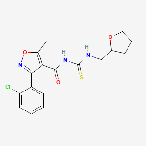 3-(2-chlorophenyl)-5-methyl-N-(((tetrahydrofuran-2-yl)methyl)carbamothioyl)isoxazole-4-carboxamide