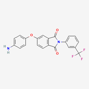 molecular formula C21H13F3N2O3 B2895342 5-(4-Aminophenoxy)-2-[3-(trifluoromethyl)phenyl]isoindole-1,3-dione CAS No. 310451-95-7