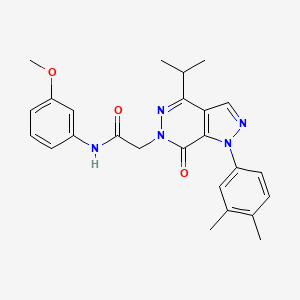 molecular formula C25H27N5O3 B2895344 2-(1-(3,4-dimethylphenyl)-4-isopropyl-7-oxo-1H-pyrazolo[3,4-d]pyridazin-6(7H)-yl)-N-(3-methoxyphenyl)acetamide CAS No. 946379-49-3