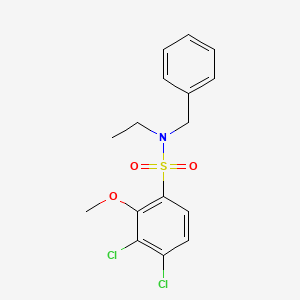molecular formula C16H17Cl2NO3S B2895348 N-benzyl-3,4-dichloro-N-ethyl-2-methoxybenzenesulfonamide CAS No. 1018058-95-1