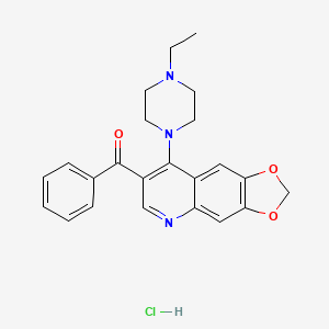 molecular formula C23H24ClN3O3 B2895352 1-{7-benzoyl-2H-[1,3]dioxolo[4,5-g]quinolin-8-yl}-4-ethylpiperazine hydrochloride CAS No. 2097931-25-2
