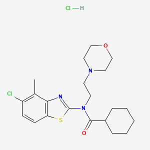 molecular formula C21H29Cl2N3O2S B2895353 N-(5-chloro-4-methylbenzo[d]thiazol-2-yl)-N-(2-morpholinoethyl)cyclohexanecarboxamide hydrochloride CAS No. 1216748-21-8