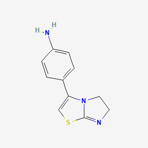 molecular formula C11H11N3S B2895354 4-(5,6-Dihydroimidazo[2,1-b][1,3]thiazol-3-yl)aniline CAS No. 23224-05-7