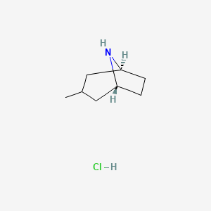 molecular formula C8H16ClN B2895359 (1R,5S)-3-甲基-8-氮杂双环[3.2.1]辛烷；盐酸盐 CAS No. 1257300-27-8