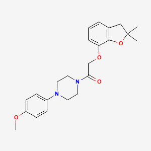 molecular formula C23H28N2O4 B2895360 2-[(2,2-Dimethyl-2,3-dihydro-1-benzofuran-7-yl)oxy]-1-[4-(4-methoxyphenyl)piperazin-1-yl]ethan-1-one CAS No. 782467-41-8