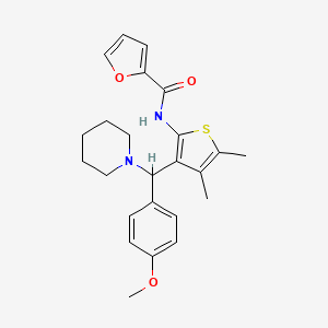 N-{3-[(4-methoxyphenyl)(piperidin-1-yl)methyl]-4,5-dimethylthiophen-2-yl}furan-2-carboxamide