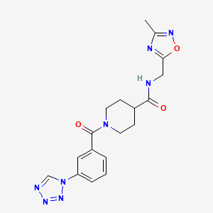 1-(3-(1H-tetrazol-1-yl)benzoyl)-N-((3-methyl-1,2,4-oxadiazol-5-yl)methyl)piperidine-4-carboxamide