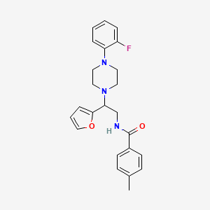molecular formula C24H26FN3O2 B2895383 N-(2-(4-(2-氟苯基)哌嗪-1-基)-2-(呋喃-2-基)乙基)-4-甲基苯甲酰胺 CAS No. 877633-43-7