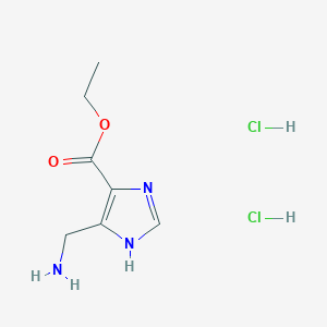 molecular formula C7H13Cl2N3O2 B2895385 ethyl 4-(aminomethyl)-1H-imidazole-5-carboxylate dihydrochloride CAS No. 2138039-31-1