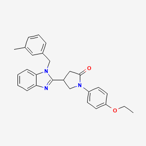 molecular formula C27H27N3O2 B2895390 1-(4-乙氧苯基)-4-[1-(3-甲基苄基)-1H-苯并咪唑-2-基]吡咯烷-2-酮 CAS No. 890640-02-5