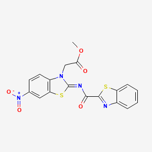 (Z)-methyl 2-(2-((benzo[d]thiazole-2-carbonyl)imino)-6-nitrobenzo[d]thiazol-3(2H)-yl)acetate
