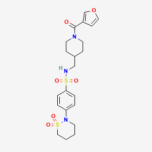 4-(1,1-dioxido-1,2-thiazinan-2-yl)-N-((1-(furan-3-carbonyl)piperidin-4-yl)methyl)benzenesulfonamide
