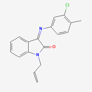 molecular formula C18H15ClN2O B2895404 1-allyl-3-[(3-chloro-4-methylphenyl)imino]-1,3-dihydro-2H-indol-2-one CAS No. 338414-70-3