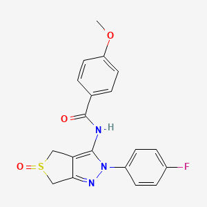 molecular formula C19H16FN3O3S B2895421 N-(2-(4-氟苯基)-5-氧化-4,6-二氢-2H-噻吩并[3,4-c]吡唑-3-基)-4-甲氧基苯甲酰胺 CAS No. 1009693-63-3