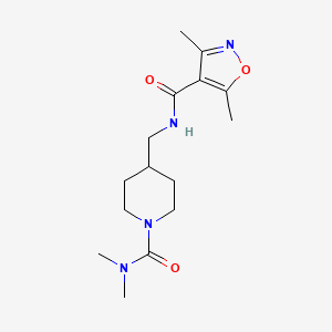 molecular formula C15H24N4O3 B2895422 4-{[(3,5-二甲基-1,2-恶唑-4-基)甲酰胺]甲基}-N,N-二甲基哌啶-1-甲酰胺 CAS No. 2097918-79-9