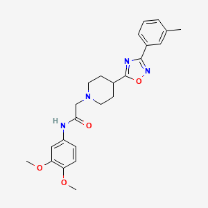 N-(3,4-dimethoxyphenyl)-2-(4-(3-(m-tolyl)-1,2,4-oxadiazol-5-yl)piperidin-1-yl)acetamide
