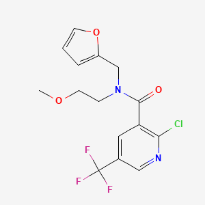 molecular formula C15H14ClF3N2O3 B2895440 2-chloro-N-[(furan-2-yl)methyl]-N-(2-methoxyethyl)-5-(trifluoromethyl)pyridine-3-carboxamide CAS No. 1798700-87-4