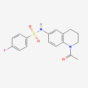molecular formula C17H17FN2O3S B2895441 N-(1-乙酰基-3,4-二氢-2H-喹啉-6-基)-4-氟苯磺酰胺 CAS No. 941960-88-9