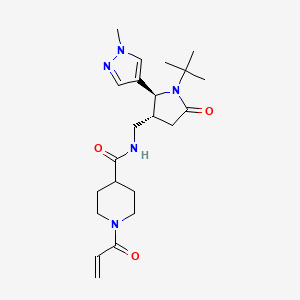 N-[[(2S,3R)-1-Tert-butyl-2-(1-methylpyrazol-4-yl)-5-oxopyrrolidin-3-yl]methyl]-1-prop-2-enoylpiperidine-4-carboxamide