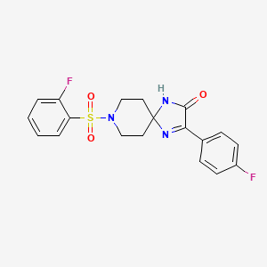 3-(4-Fluorophenyl)-8-((2-fluorophenyl)sulfonyl)-1,4,8-triazaspiro[4.5]dec-3-en-2-one