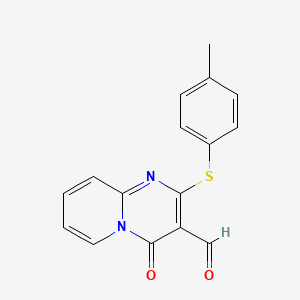 molecular formula C16H12N2O2S B2895454 4-Oxo-2-p-tolylsulfanyl-4H-pyrido[1,2-a]pyrimidine-3-carbaldehyde CAS No. 405920-70-9