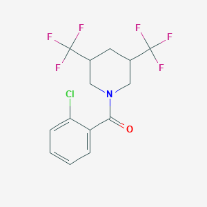 molecular formula C14H12ClF6NO B2895464 1-(2-Chlorobenzoyl)-3,5-bis(trifluoromethyl)piperidine CAS No. 2058814-08-5