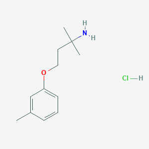 molecular formula C12H20ClNO B2895484 2-甲基-4-(3-甲基苯氧基)丁-2-胺;盐酸盐 CAS No. 2567495-69-4