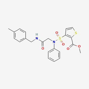 molecular formula C22H22N2O5S2 B2895499 3-[{2-[(4-甲基苄基)氨基]-2-氧代乙基}(苯基)磺酰基]噻吩-2-甲酸甲酯 CAS No. 895265-12-0